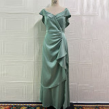 Women Halter Neck Backless Slit Maxi Dress