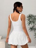 Women French Holidays Bow Lace V Neck Strap Dress