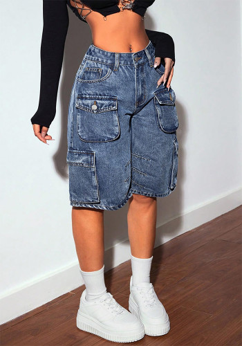 Women Casual pocket Denim Pants