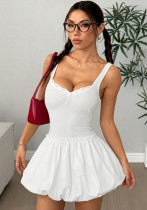 Women French Holidays Bow Lace V Neck Strap Dress