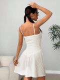 Women French Holidays V-Neck Backless Suspender Dress