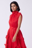 Plus Size African Women French Ruffle Edge Elegant Dress