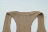 Women Summer U-Neck Solid Crop Tank Top