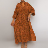 Plus Size Women Career Print Dress