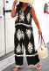 Plus Size Women Print Summer Suspender Top and Pants Two-piece Set