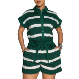 Women Short Sleeve Casual Sports Jumpsuit