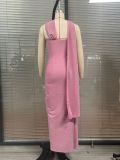 Women's Sequin Halter Sleeveless Glittering Evening Dress