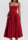 Women Spring Elegant French Retro Strap Dress