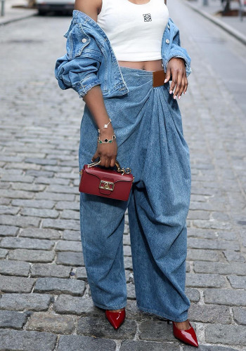 Women Street Denim Wide Leg Pants