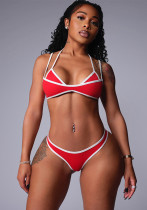 Women Summer Sexy Color Block Bikini Two Pieces