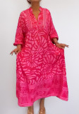 Plus Size Women Career Print Dress
