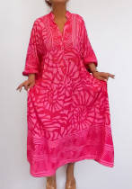 Plus Size Women Career Print Dress Plus Size Women Career Print Dress