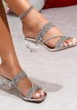Women summer rhinestone high heels party sandals heels