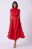 Plus Size African Women French Ruffle Edge Elegant Dress