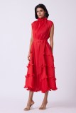 Plus Size African Women French Ruffle Edge Elegant Dress