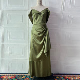 Women Halter Neck Backless Slit Maxi Dress