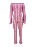 Women Sexy Hollow Long Sleeve Jumpsuit