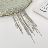 Women Heart Print Shaped Tassel Flower Bowknot Brooch