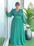 Plus Size Women Dubai Elegant Beaded African Dress