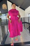 Plus Size African Women French Ruffle Edge Elegant Dress
