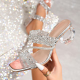 Women summer rhinestone high heels party sandals heels
