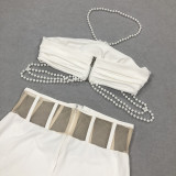 Women Sexy Party Bandage Evening Dress Two-piece Set