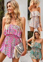 Summer Strapless Bohemian Casual wide Jumpsuit women's clothing Summer Strapless Bohemian Casual wide Jumpsuit women's clothing
