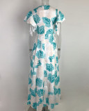Women Spring Sexy V-neck Print Dress