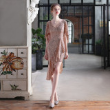 Summer Occasional Formal Sequin Irregular Short Cocktail Dress