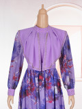 Plus Size Women African Elegant Print Long Sleeve Dress