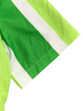 Women shirt summer casual Striped shorts shirt Holidays two-piece set