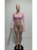 Women Street Sexy Lace Ripped See-Through Crop Top