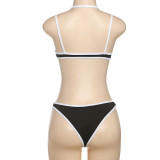 Women Summer Sexy Color Block Bikini Two Pieces