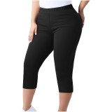 Women's Trousers Capri Pants Plus Size Elastic Waist Tight Pants