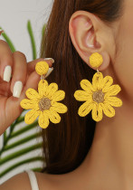 Yellow Flower Earrings Women's Holidays Sweet alloy woven earrings Yellow Flower Earrings Women's Holidays Sweet alloy woven earrings