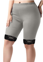 Women's Trousers Lace Knee-Length Shorts Plus Size Elastic Waist Tight Pants Women's Trousers Lace Knee-Length Shorts Plus Size Elastic Waist Tight Pants