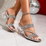 Women summer rhinestone high heels party sandals heels