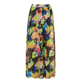 Plus Size African Women Chiffon Print V-neck Dress Two-piece Set