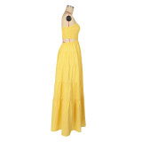 Women Bohemian Sleeveless Cascading Ruffles Dress