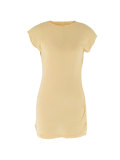Women Summer Solid Sleeveless Round Neck Stretchy Dress