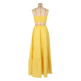 Women Bohemian Sleeveless Cascading Ruffles Dress