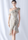 Summer Occasional Sequin Fishtail Cocktail Dress