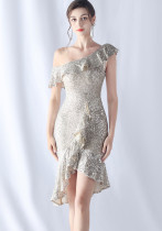 Summer Occasional Sequin Fishtail Cocktail Dress Summer Occasional Sequin Fishtail Cocktail Dress