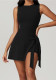 Fake two-piece Tight Fitting sports dress Slim Fit Lace-Up Casual fitness Sleeveless yoga tennis skirt