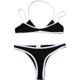 Women Summer Sexy Color Block Bikini Two Pieces