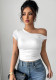 Summer Slash Shoulder sexy top Slim Fit Ruched Crop style women's clothing
