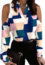 Autumn Cutout long sleeve print shirt