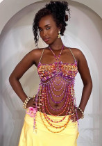 Chain Strap Accessories Sexy Halter Neck Beading