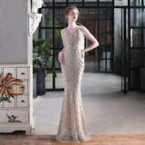 Summer Formal Sequin V-Neck Mermaid Evening Dress