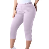 Women's Trousers Capri Pants Plus Size Elastic Waist Tight Pants